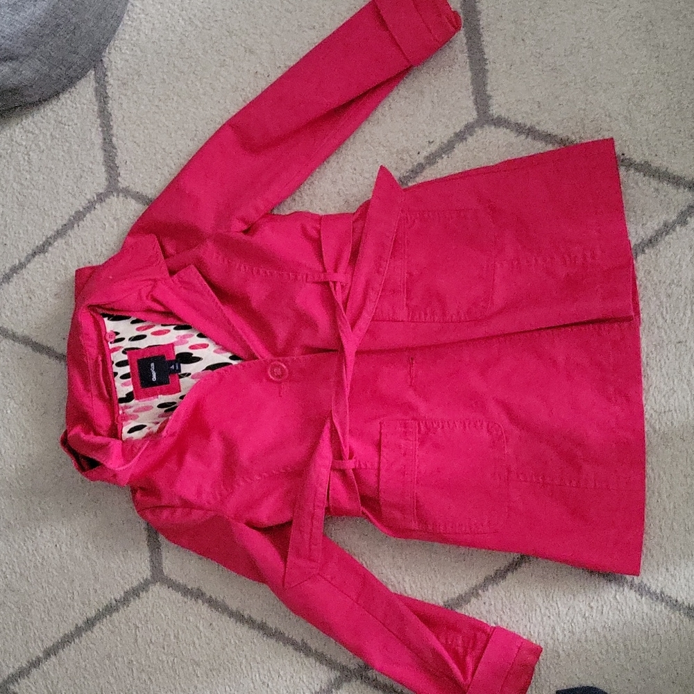 Gap kids bright pink rain coat